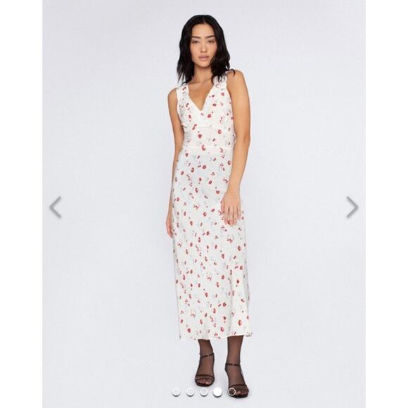 Realisation Par Dress Large The Liv Floral Illuminismo Maxi Silk White Romantic - Picture 1 of 12